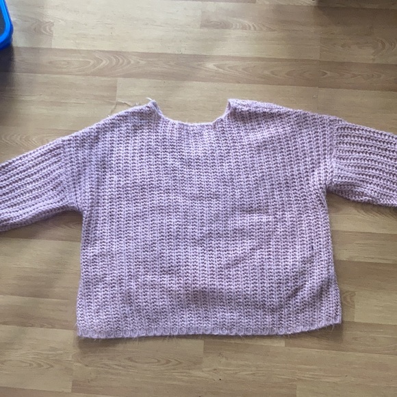 large baby pink cropped sweater knitted top - Picture 2 of 3